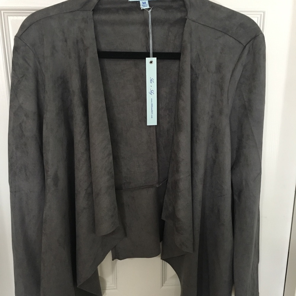Never worn gray suede jacket
